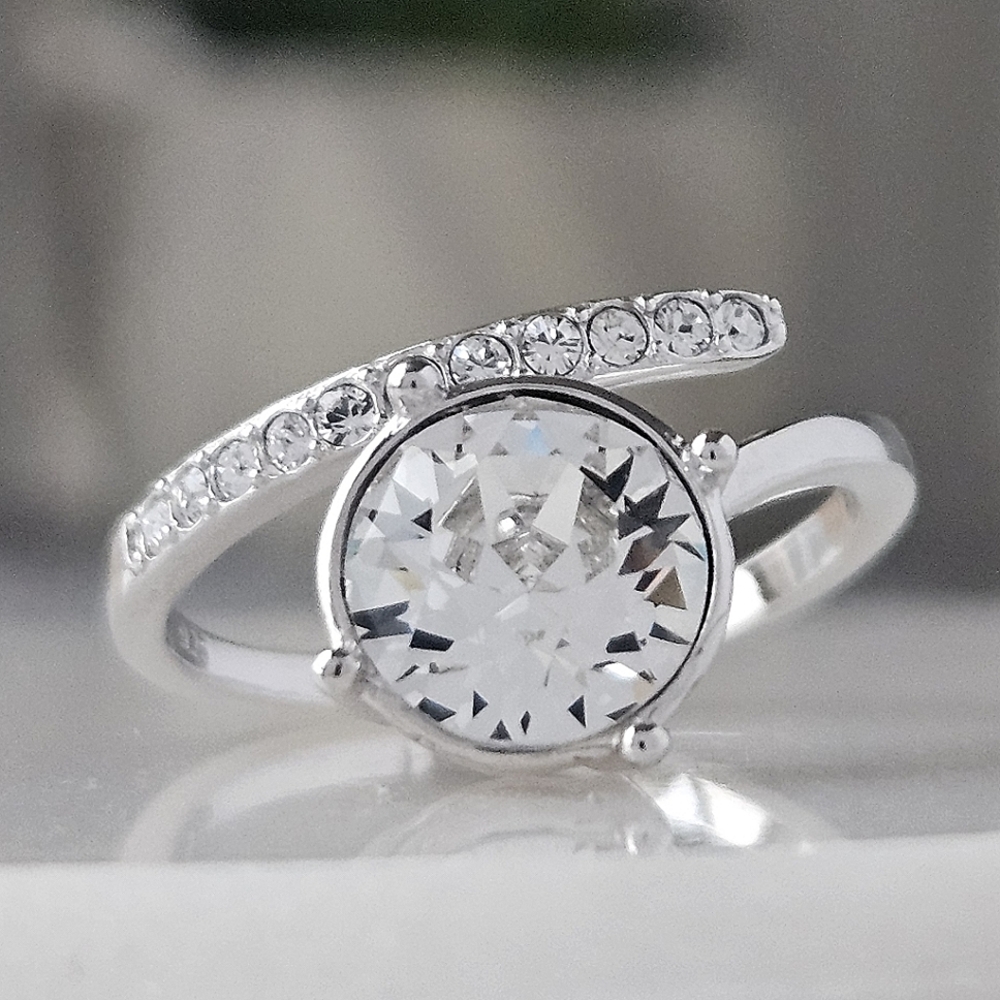 Official Swarovski Crystal Ring, 925 Sterling Silver